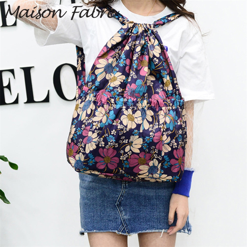 String Floral Print Women Backpack