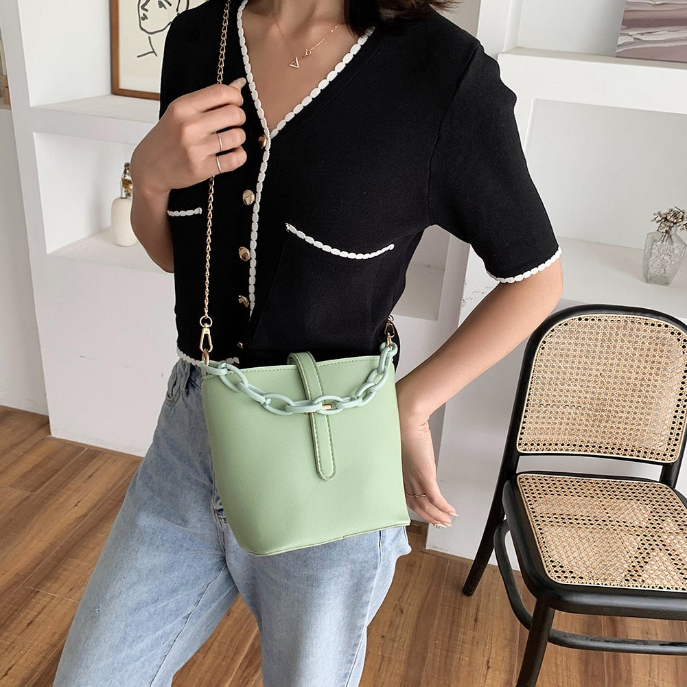 Fashion Bucket  Bag PU Leather