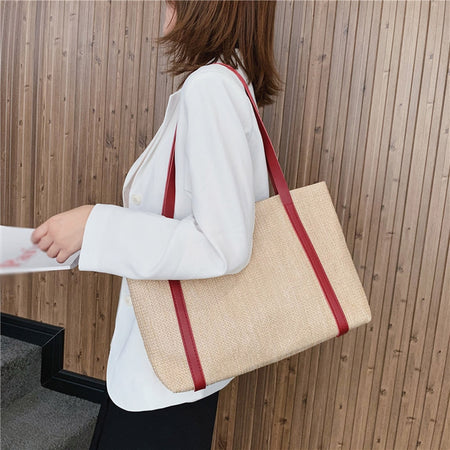 Weaving Hasp Pure Color Women Bag