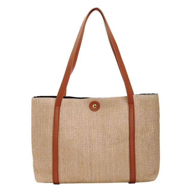 Weaving Hasp Pure Color Women Bag