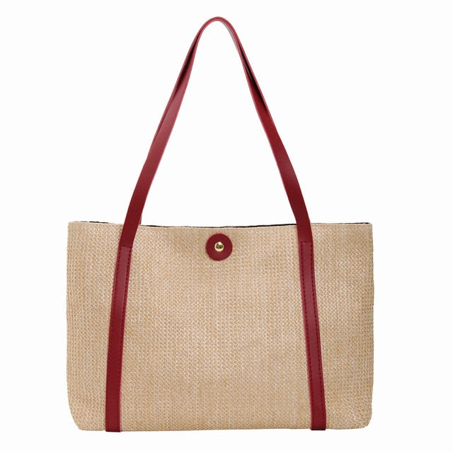 Weaving Hasp Pure Color Women Bag