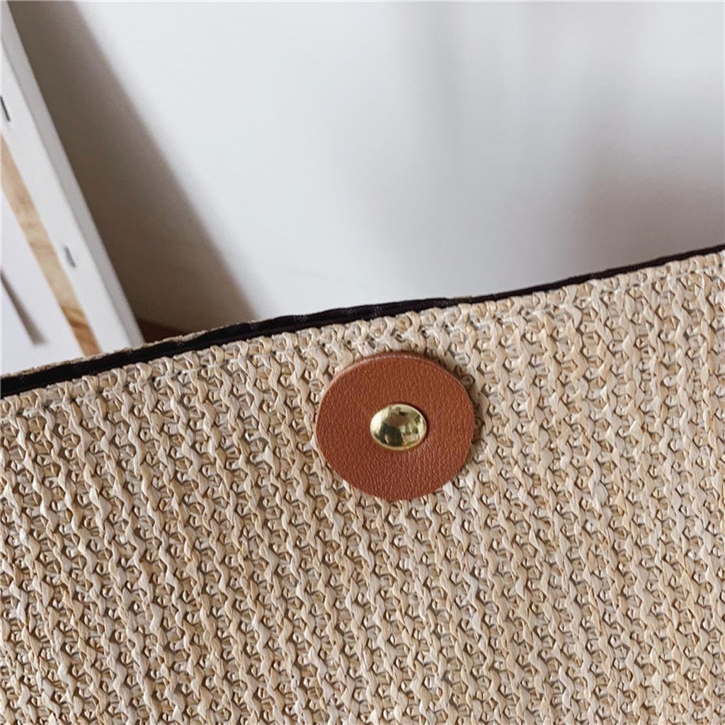 Weaving Hasp Pure Color Women Bag